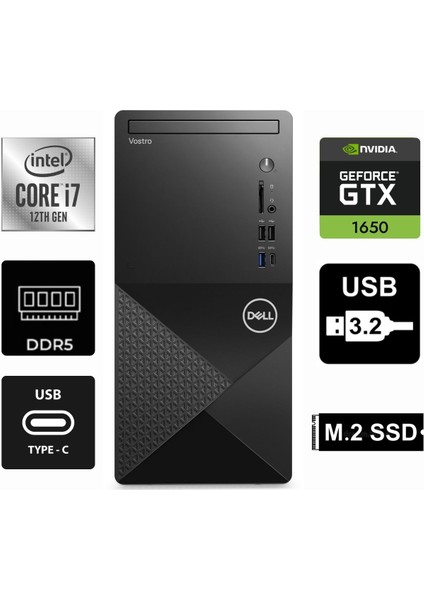 Vostro 3030MT I7-12700KF N6001VDT3030MT-0693 16GB 4tb Geforce Tuf Gtx 1650 4gb Freedos Masaüstü Bilgisayar