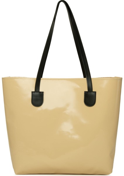 Krem Beach Bag Baskılı Plaj Çantası modelleri