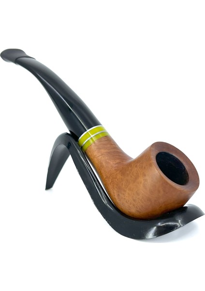 Half Bent Billiard Briar (Gül Kökü) 9 mm Filtreli El Yapımı Pipo - 2430