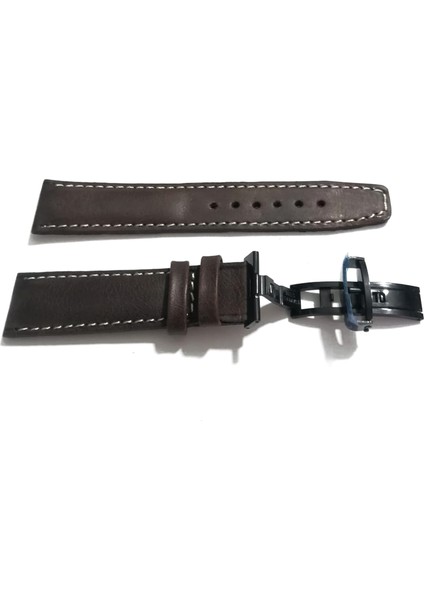 Her Saate Uygun Kelebek Toka 20 mm Hakiki Deri (245) Siyah Toka Koyu Kahve fiyatları