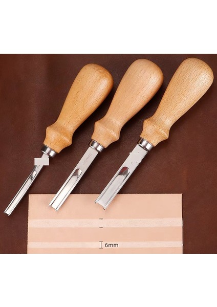Deri Kenarı Kesme Bıçağı Fransız Tarzı Deri El Aletleri A6 mm Kişiselleştirilmiş Kenar Deri Beveler Kesme El Sanatları Skiver Aracı - Ahşap Saplı Düzeltici, fiyatları