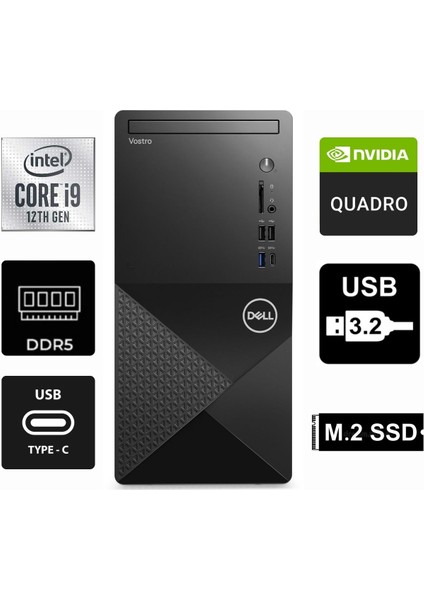 Vostro 3030MT I9-12900KF N6001VDT3030MT-0948 40GB 4tb Quadro T400 4gb Freedos Masaüstü Bilgisayar