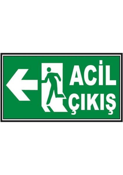 Fosforlu Acil Çıkış Levhası - Fotolümenli - Sol Yön