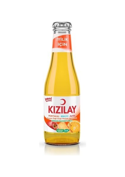 Portakal Bisküvi ve Elma Aromalı Maden Suyu 200 ml x 24 Şişe