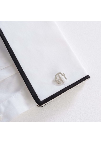 925 Ayar Gümüş 2 Harfli Kol Düğmesi Altın Kaplama Damat Hediyesi Kişiye Özel fırsatları