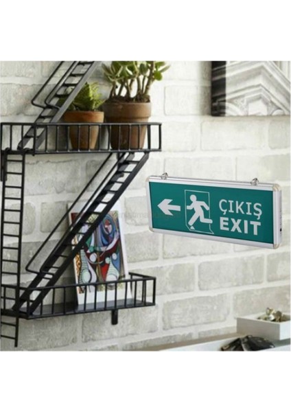 Acil Çıkış Levhası Ledli Şarjlı Exit Çıkış
