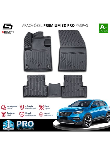 Opel Grandland x 3D Pro Havuzlu Paspas 2017-2024 A+ Kalite