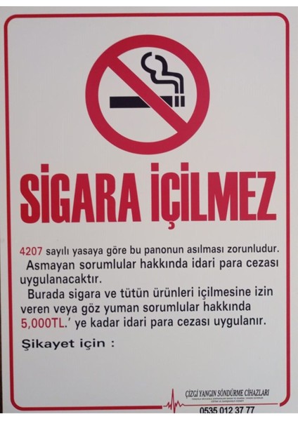 Dijital Baskı Sigara Içilmez Uyarı Levhası