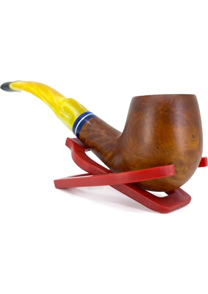 Bent Apple Briar (Gül Kökü) Pipo 9 mm Filtreli El Yapımı - 2428