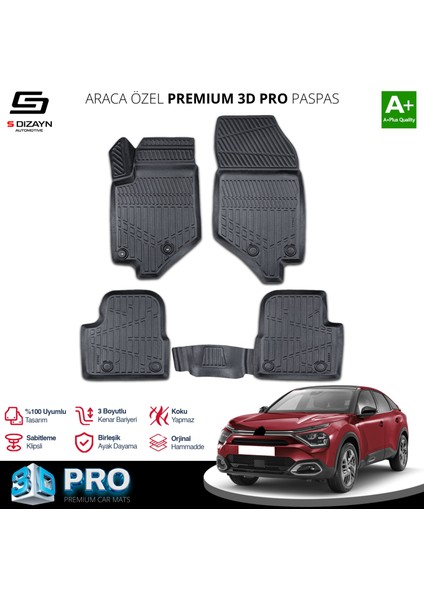 Citroen C4 Elektrikli 3D Pro Havuzlu Paspas 2022 Üzeri A+ Kalite