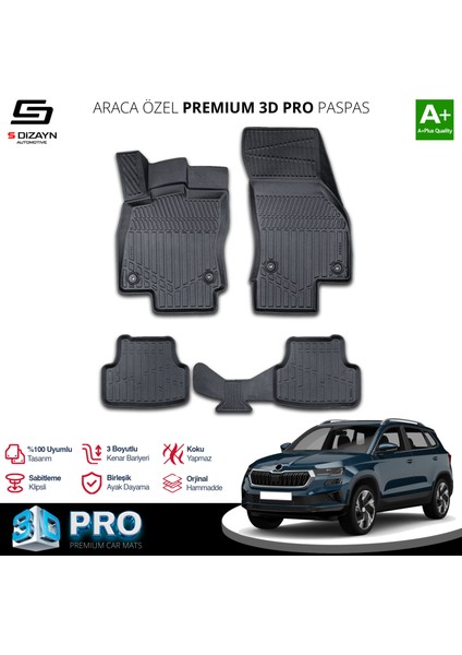 Skoda Karoq 3D Pro Havuzlu Paspas 2018 Üzeri A+ Kalite