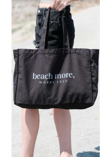 Kanvas Plaj Çanta & Tote Omuz Çanta Siyah modelleri