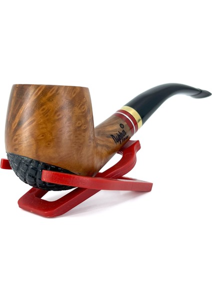 Bent Apple Briar (Gül Kökü) Pipo 9 mm Filtreli El Yapımı - 2424