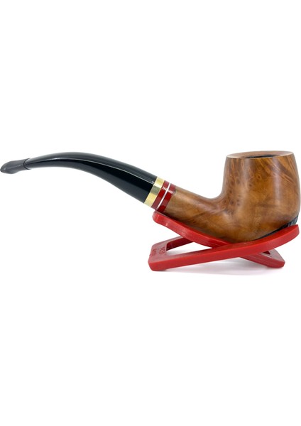 Bent Apple Briar (Gül Kökü) Pipo 9 mm Filtreli El Yapımı - 2424