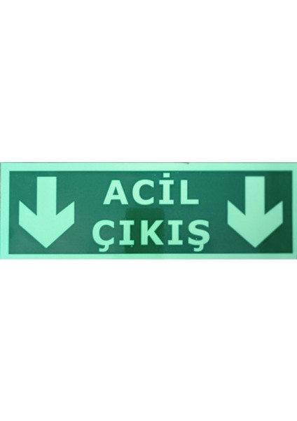 Fotolümenli Fosforlu Acil Çıkış Aşağı Ok