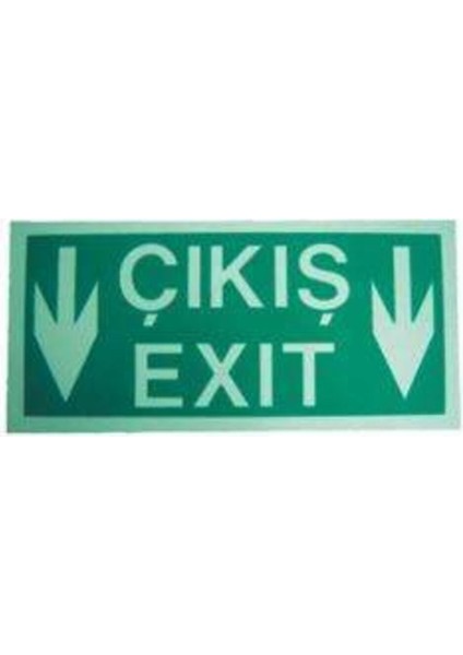 Fotolümenli Fosforlu Acil Çıkış Aşağı Ok