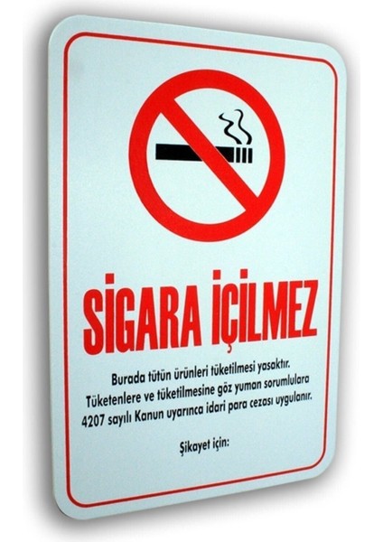 Pano Pvc Uyarıcı Levha Sigara Içilmez Para Cezası 16*24 cm