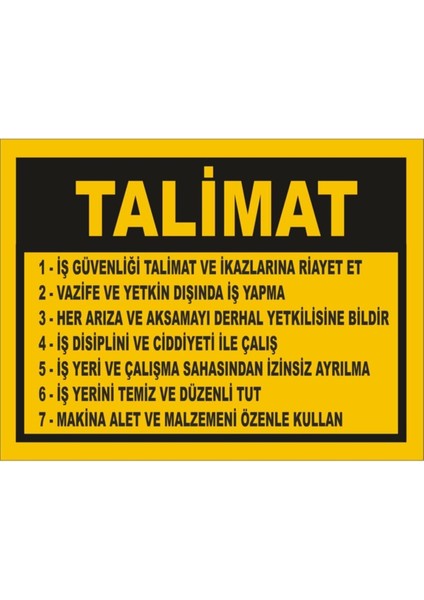 Uyarı Levhaları, Iş Güvenliği, Ikaz Levhaları