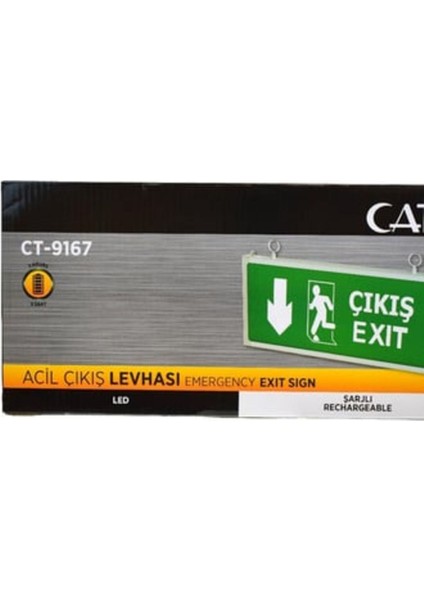 3W Exıt Çıkış Armatürü Ledli 3 Saat Akülü