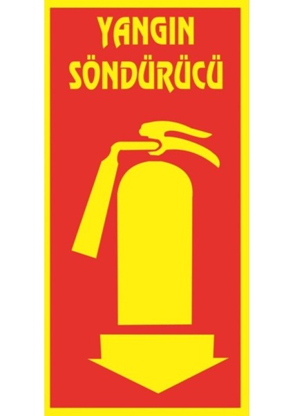 Kırmızı Fosforlu Yangın Söndürücü Burada Temalı Levha 12X24 cm