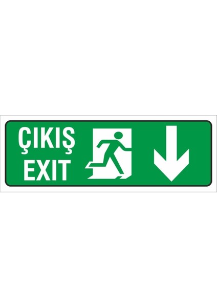 Iş Güvenliği Uyarı Levhası ( Çıkış Aşağı ) 12X34 Cm. (FD-1234-011)