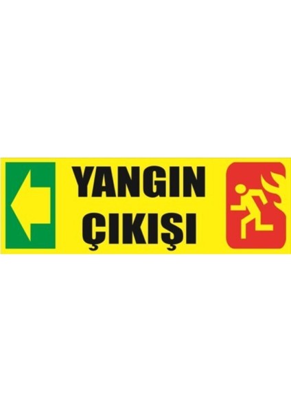 Fosforlu Fotolümen Levha Yangın Çıkışı Yönlendirme Sol Ok 10X30 cm