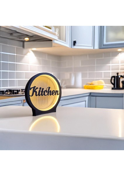 LED Işıklı Mutfak Dekoru – Kitchen Yazılı Masa Üstü Tasarım fiyatları
