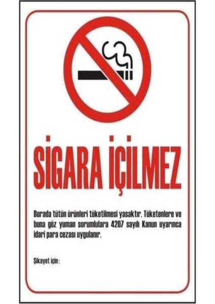Sigara Içilemez Uyarı Levhası