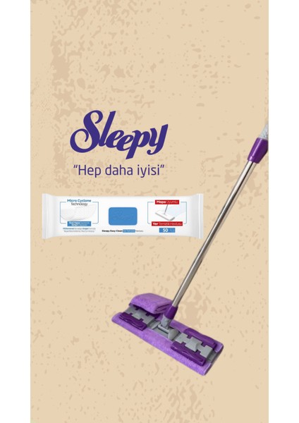 Mop Çamaşır Suyu Katkılı 50 Yaprak ve Mandallı Mop Seti