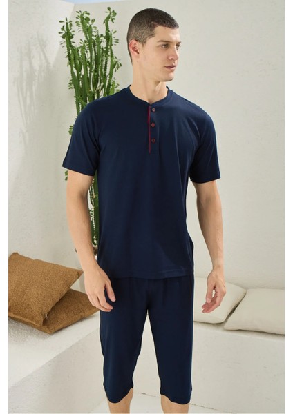 Büyük Beden Erkek Kapri Pijama Takım 2204