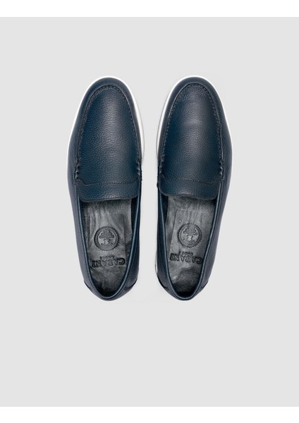 %100 Hakiki Deri Lacivert Erkek Loafer