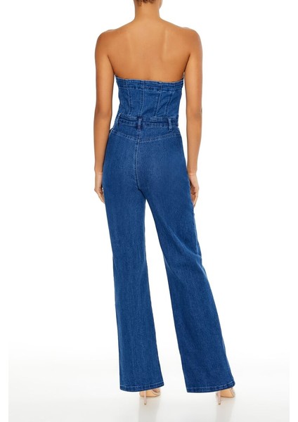 Denim Straplez Yaka Tulum indirimleri