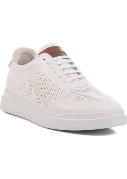 Premium 411 M Beyaz Hakiki Deri Erkek Sneaker