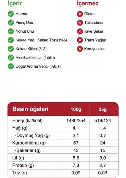 Meyve Bar - Duble Kakao Protein Bar 35 gr x 12 Adet