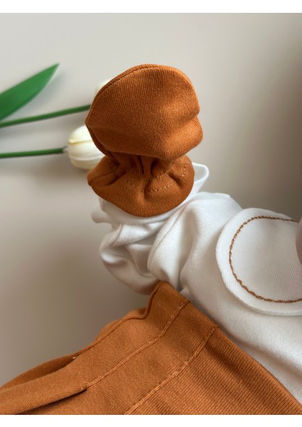 Yelekli Hastane Çıkışı Set - Tarçın / (Yelek, Pantolon, Body, Bere, Eldiven) modelleri