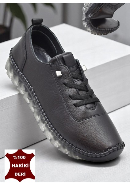 211 Tam Ortopedik Hafif Dolgu Taban Günlük Deri Kadın Ayakkabı