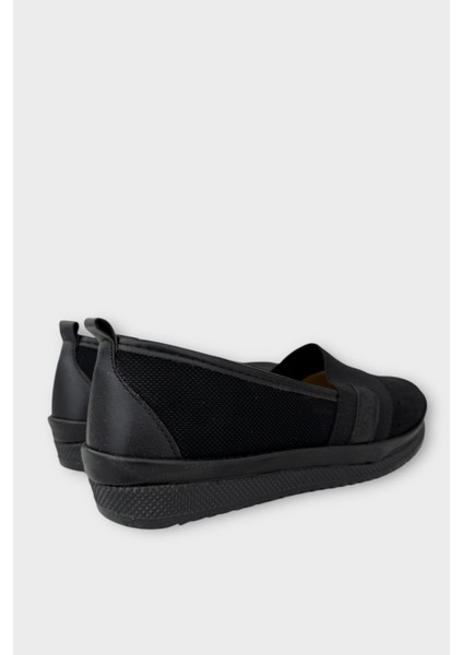 Kadın Ortopedik Lastik Detay Comfort Günlük Ayakkabı SİYAH - KREM indirimleri