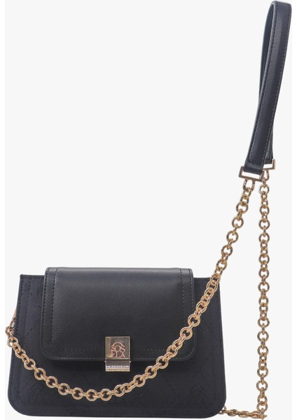 67-7135 Kadın Ryan Kumaş Siyah Çarpraz Askılı Çanta