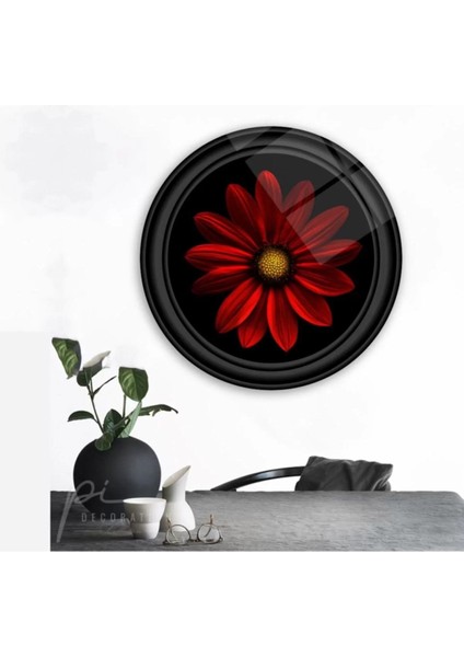 Marsilyan- Çiçek Yuvarlak Cam Tablo