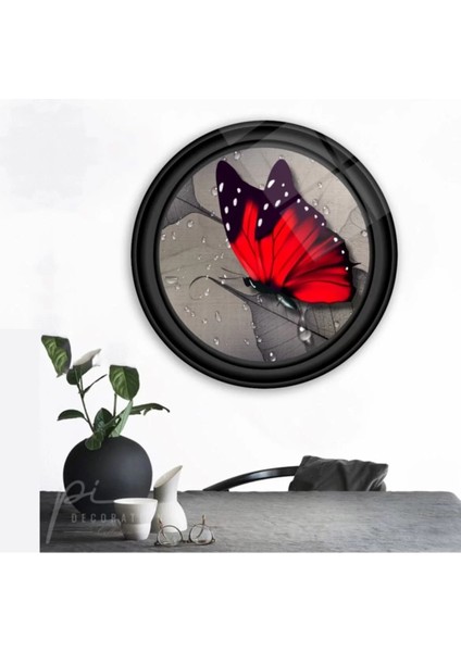 Marsilyan- Kelebek Yuvarlak Cam Tablo