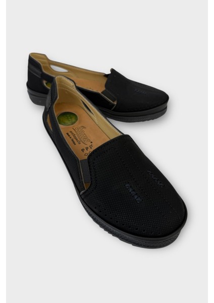 Kadın Günlük Hafif Mevsimlik Rahat Ortopedik Casual Ayakkabı Siyah - Krem