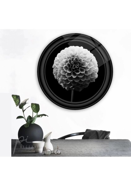 Marsilyan- Çiçek Yuvarlak Cam Tablo