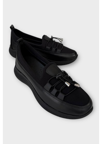 Kadın Günlük Hafif Mevsimlik Rahat Ortopedik Casual Ayakkabı SİYAH - GÜMÜŞ fiyatları