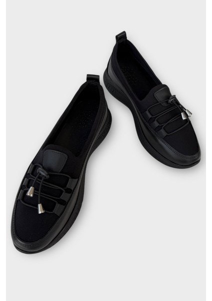 Kadın Günlük Hafif Mevsimlik Rahat Ortopedik Casual Ayakkabı SİYAH - GÜMÜŞ modelleri