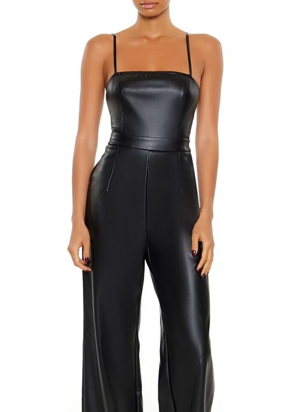 Suni Deri Wide-Leg Tulum