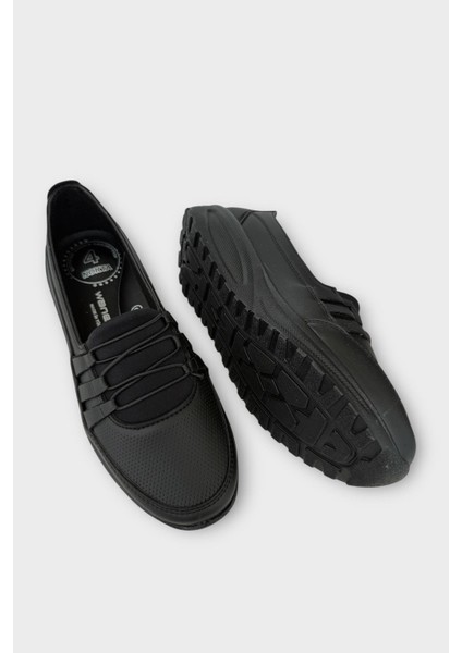 Kadın Ortopedik Taban Spor Bantlı Lastikli Anne Günlük Ayakkabı SİYAH - SİYAH fırsatları