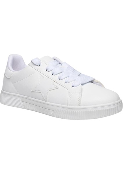Yıldızlı Spor Kadın Sneaker Ayakkabı Bej