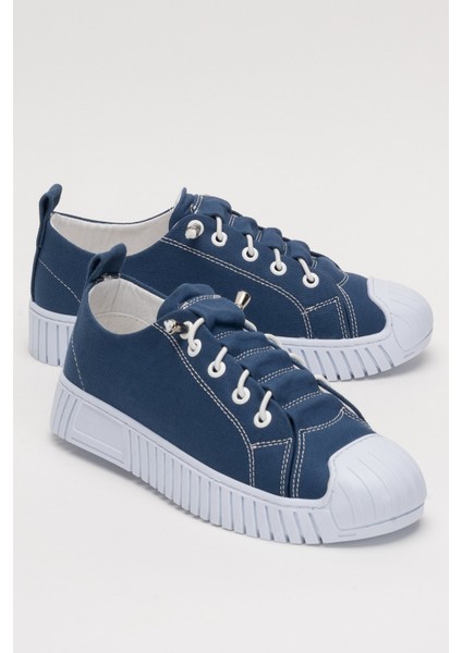 Kolay Giyilebilir Lastik Bağcıklı Spor Keten Sneaker Ayakkabı Füme