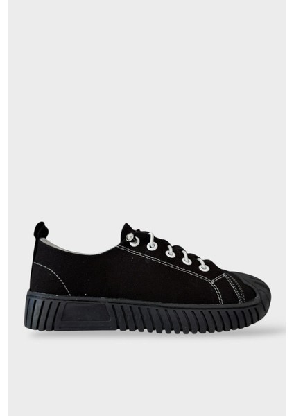Kolay Giyilebilir Lastik Bağcıklı Spor Keten Sneaker Ayakkabı Füme