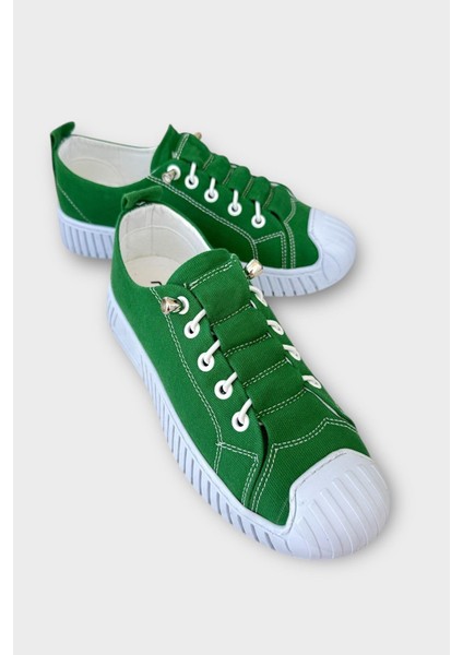 Kolay Giyilebilir Lastik Bağcıklı Spor Keten Sneaker Ayakkabı Füme